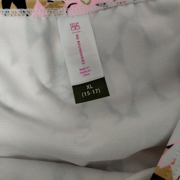 No Boundaries Junior Girls XL Daisy Floral High Waist Lattice Side Bikini Bottom - Picture 4 of 7